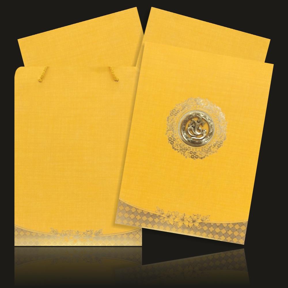 Beautiful Orange Shading With Ganesha Wedding Card-KNCA208O-5